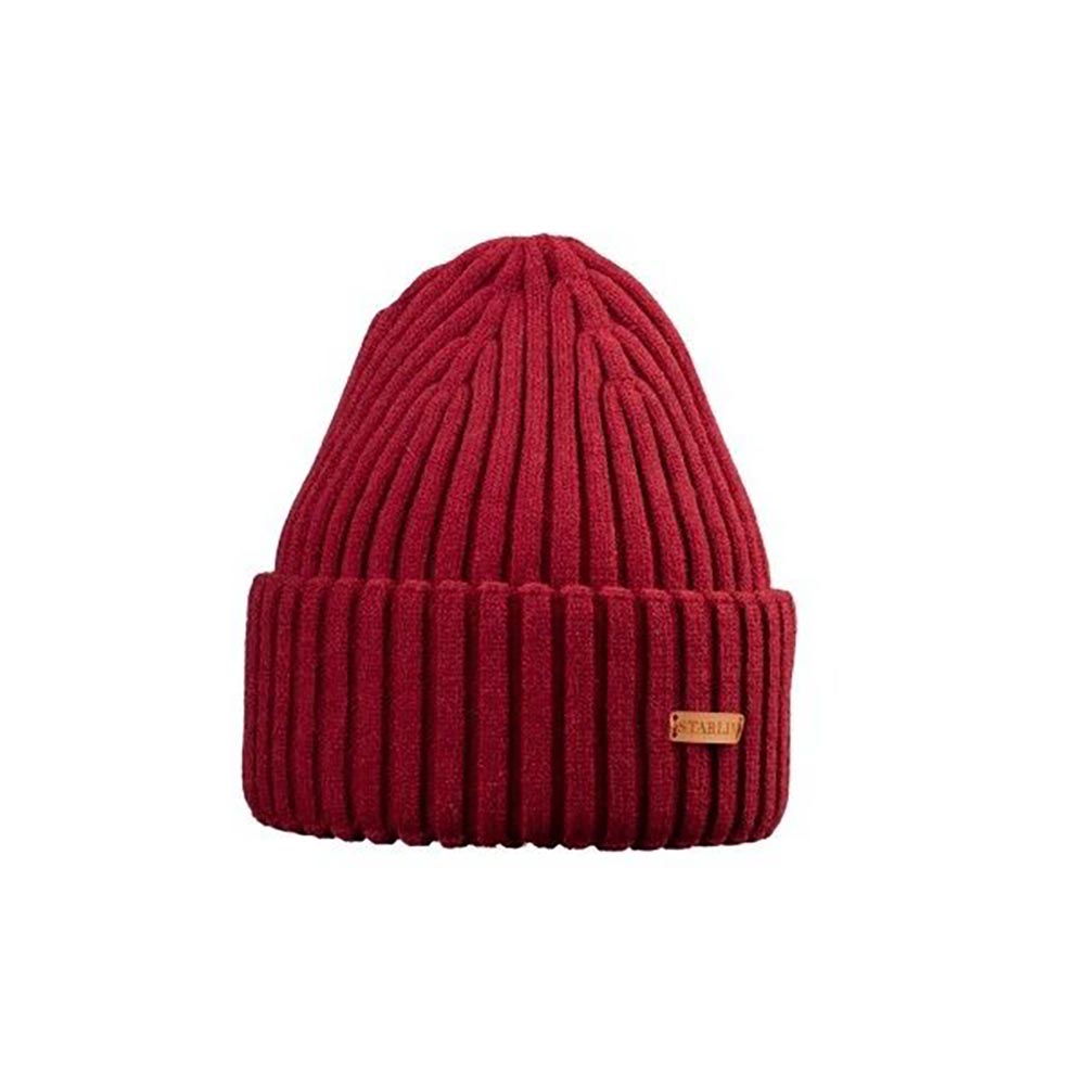 Ribbed Classic Turn Up Beanie - Bordeaux