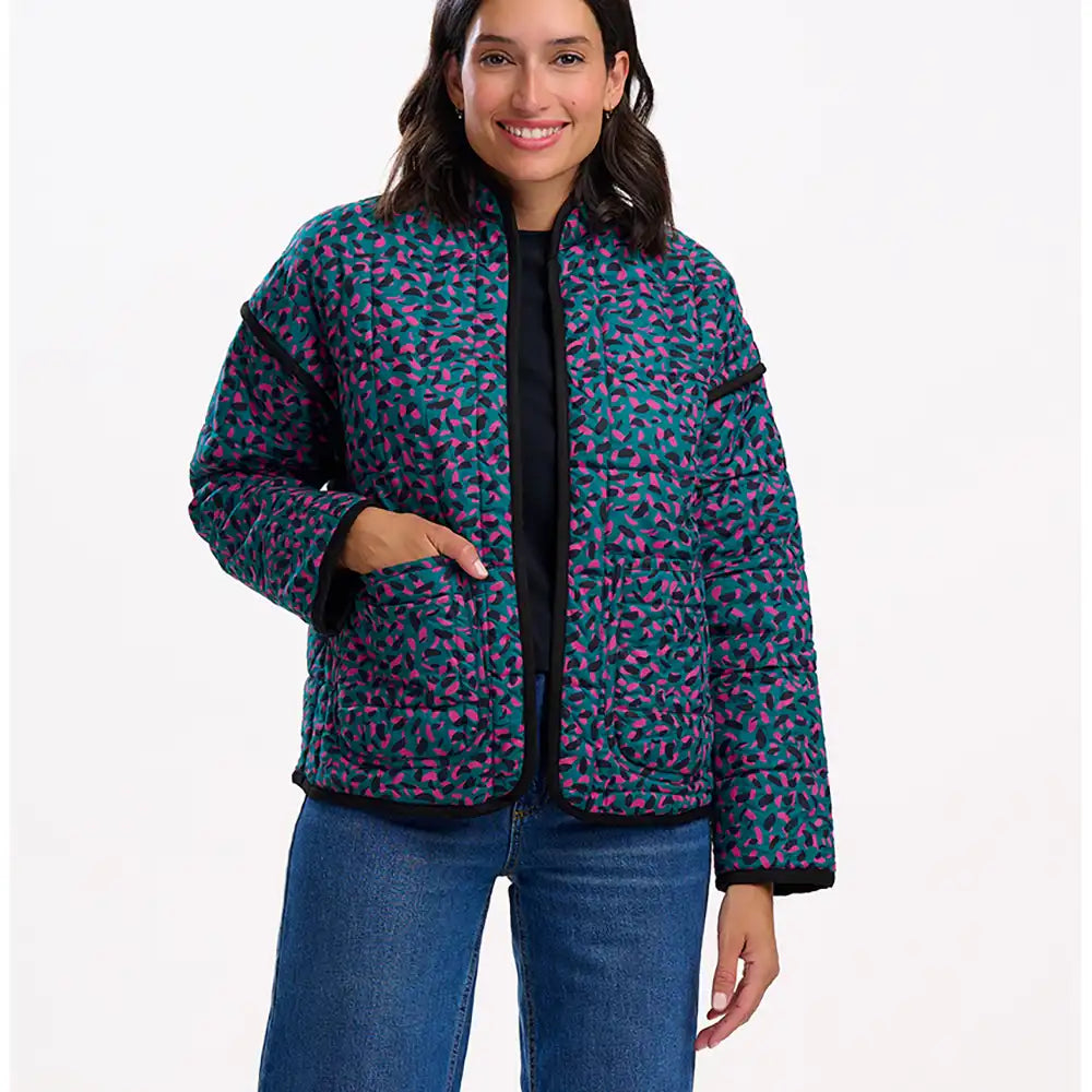 Elowen Quilted Jacket - Green Spots
