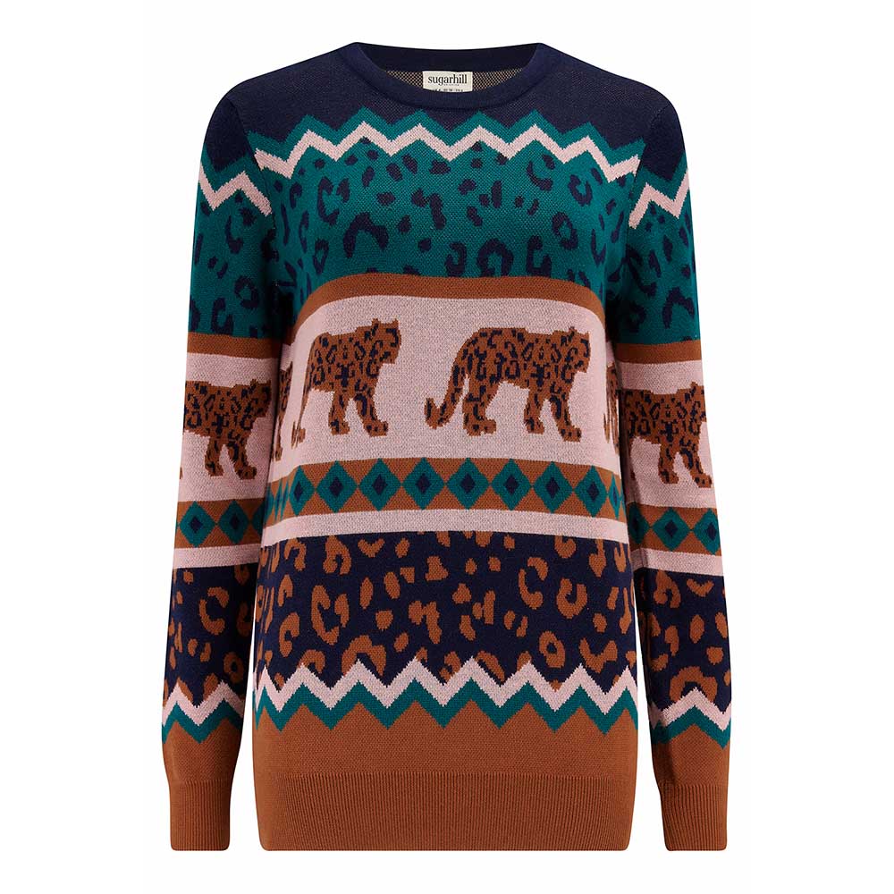 Multi-Patterned Leopard  Print Jumper