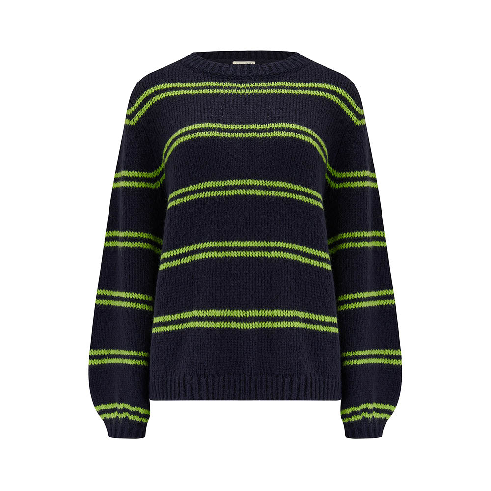 Navy & Lime Stripe Jumper