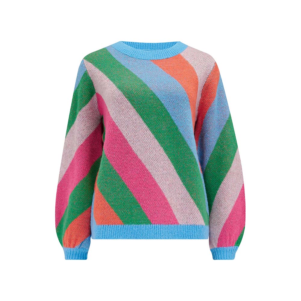 Multicoloured Diagonal Stripe Jumper