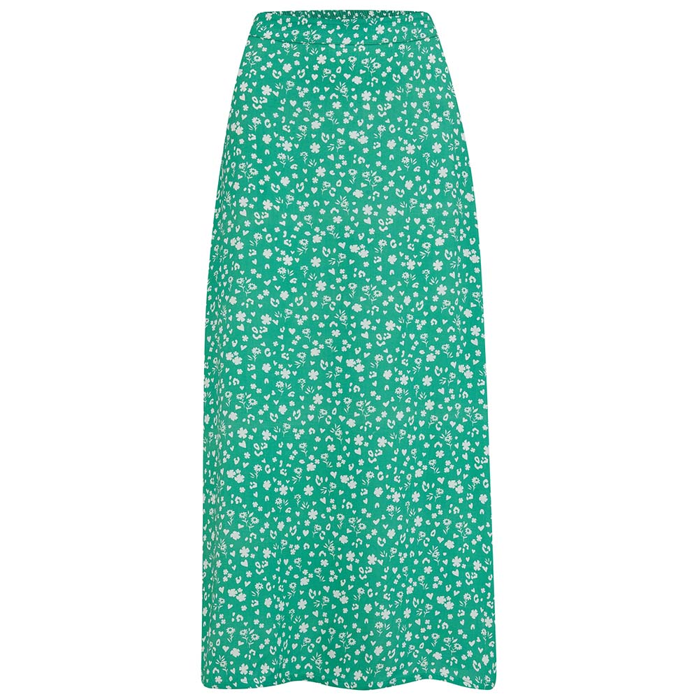 Green Scattered Flowers Skirt