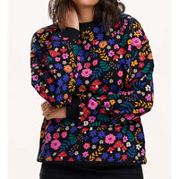 Colorful floral-patterned jacket on a white background