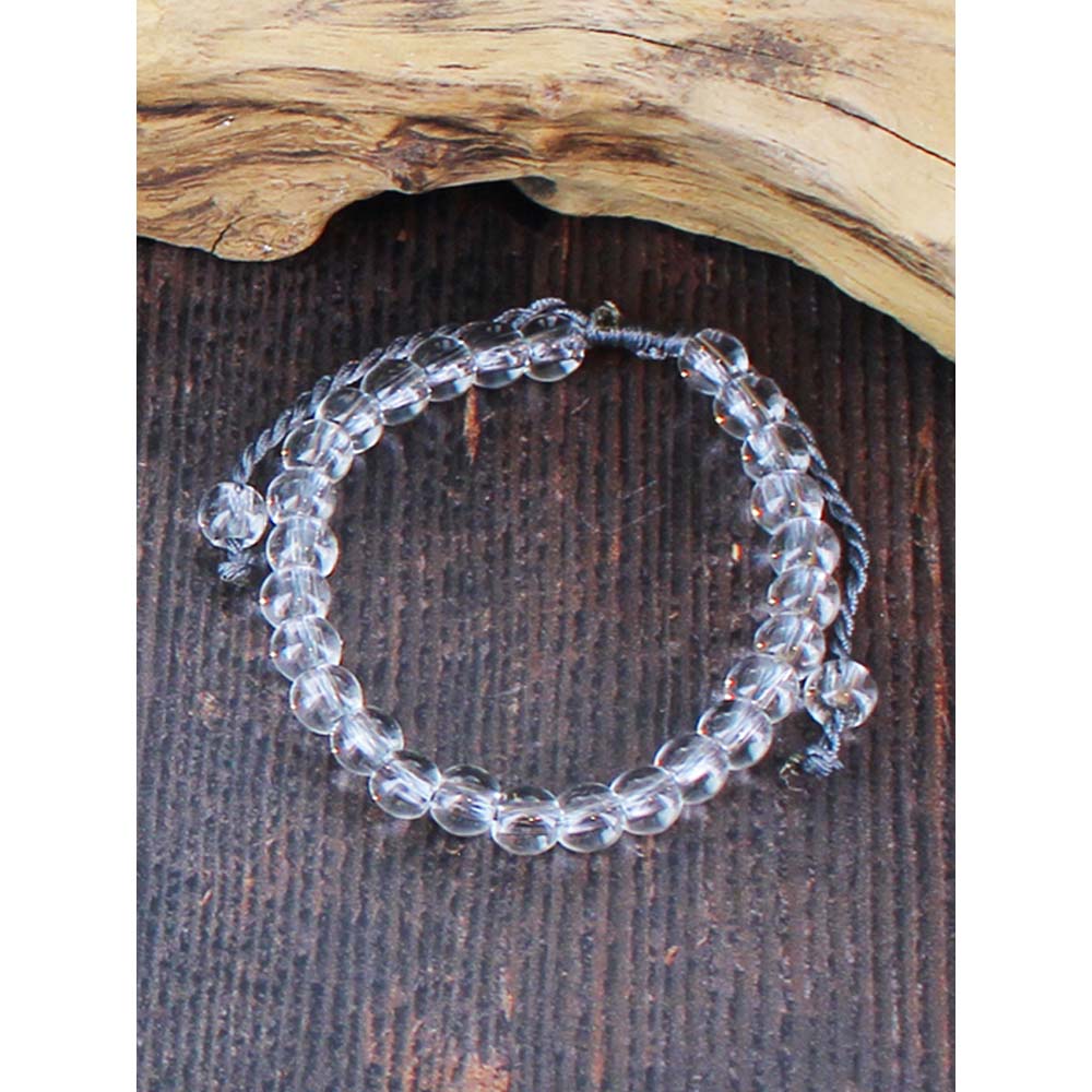 Glass Beaded Bracelet - Grey