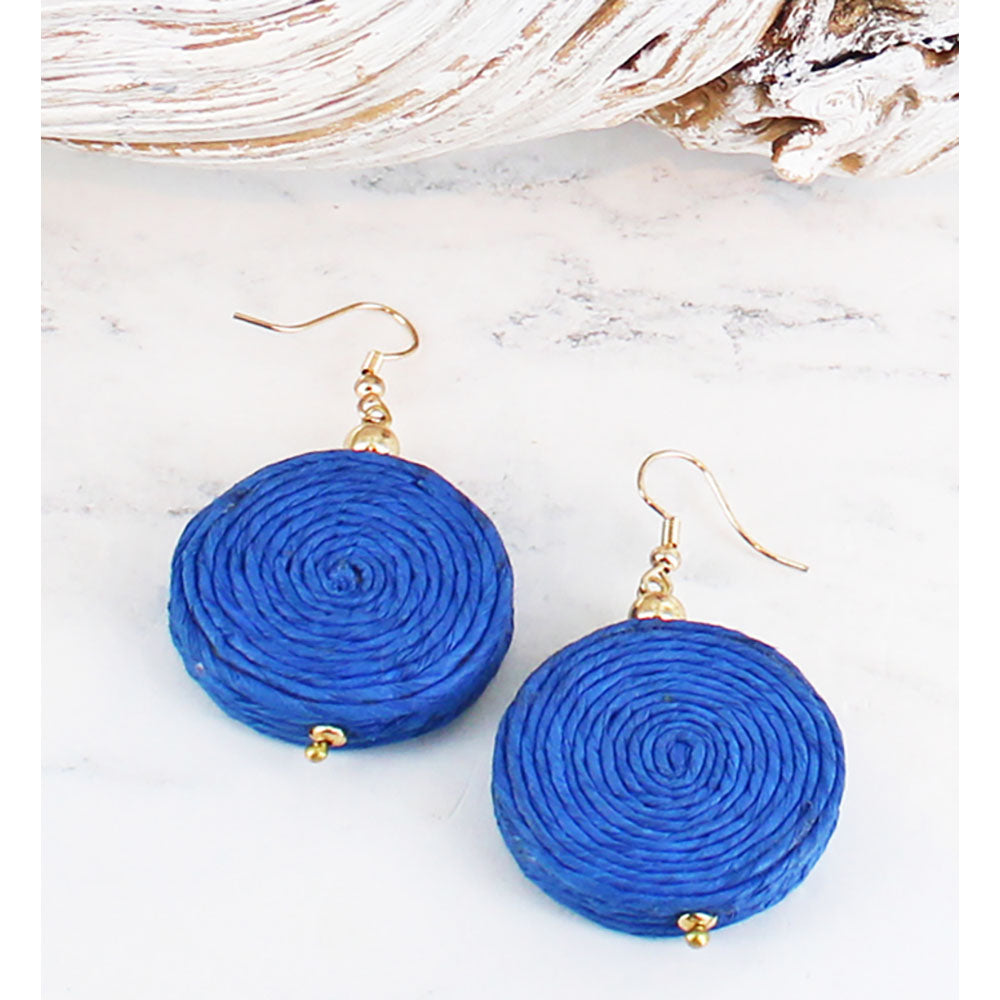 Suzie Blue Blue Raffia Earrings