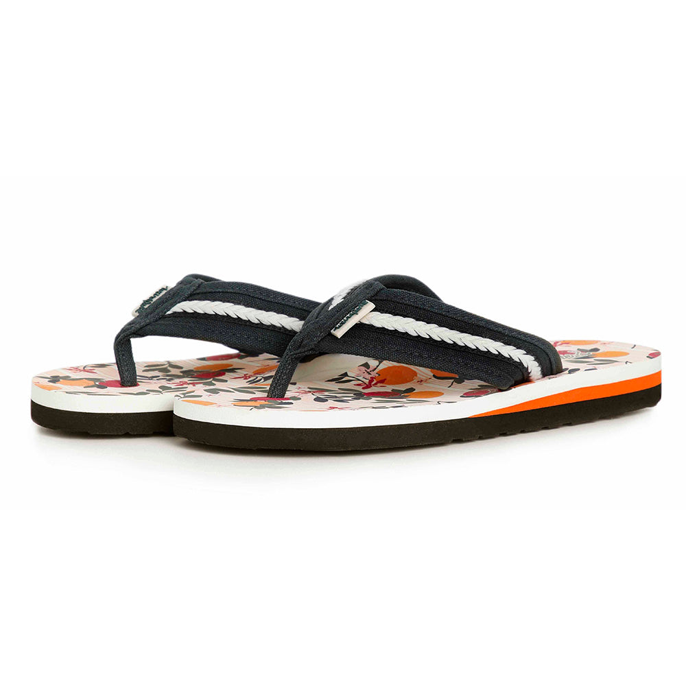 Canvas Topped Flip Flops - Canteloupe