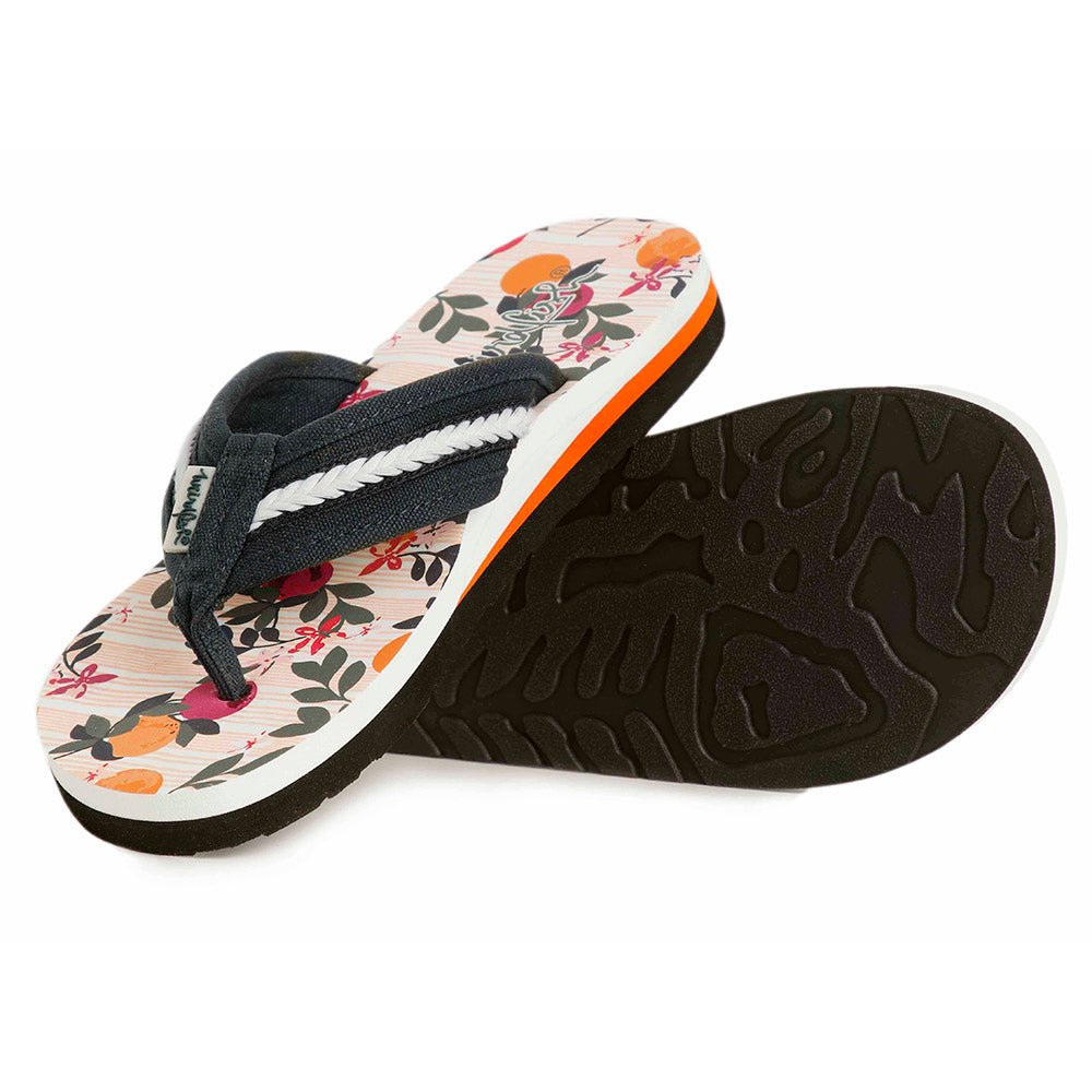 Canvas Topped Flip Flops - Canteloupe