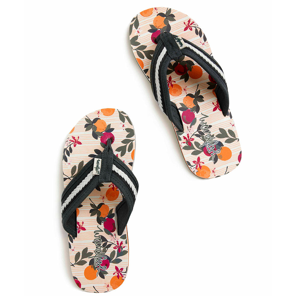 Canvas Topped Flip Flops - Canteloupe