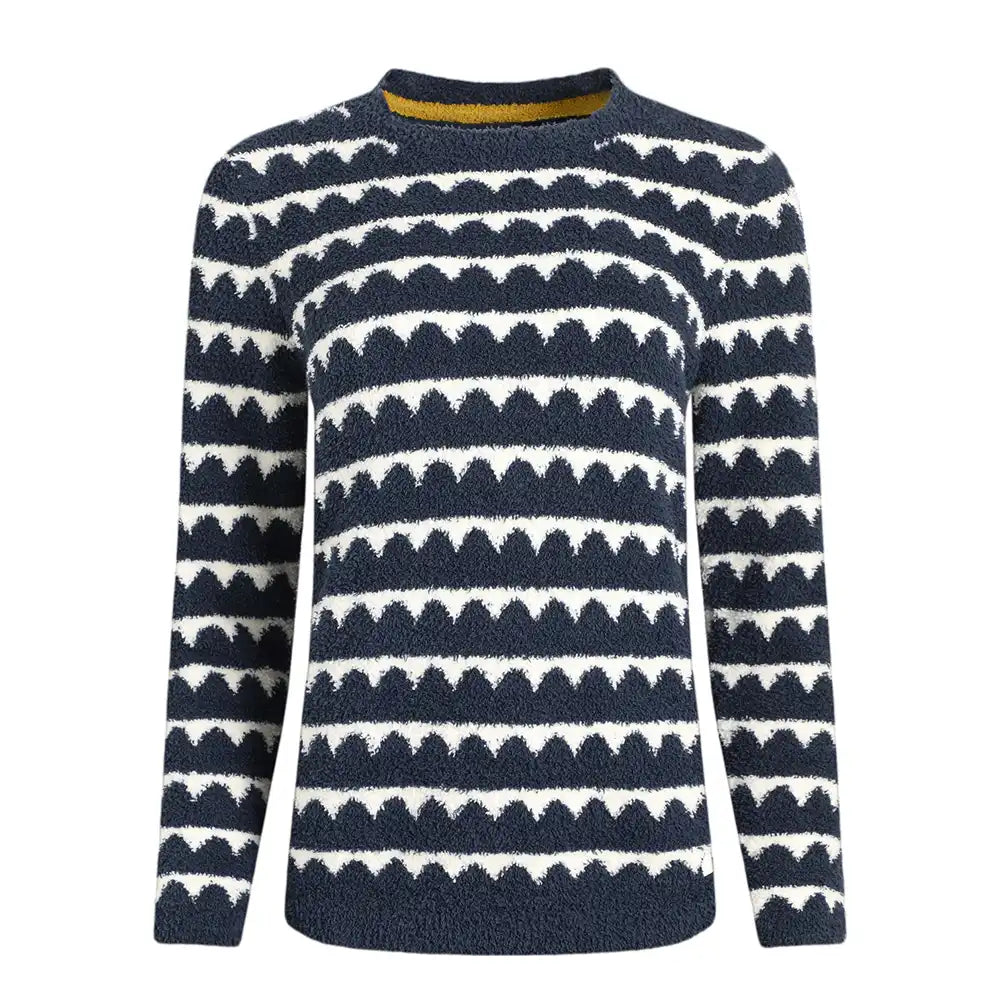 Tyla Cosy Scalloped Jumper - Navy