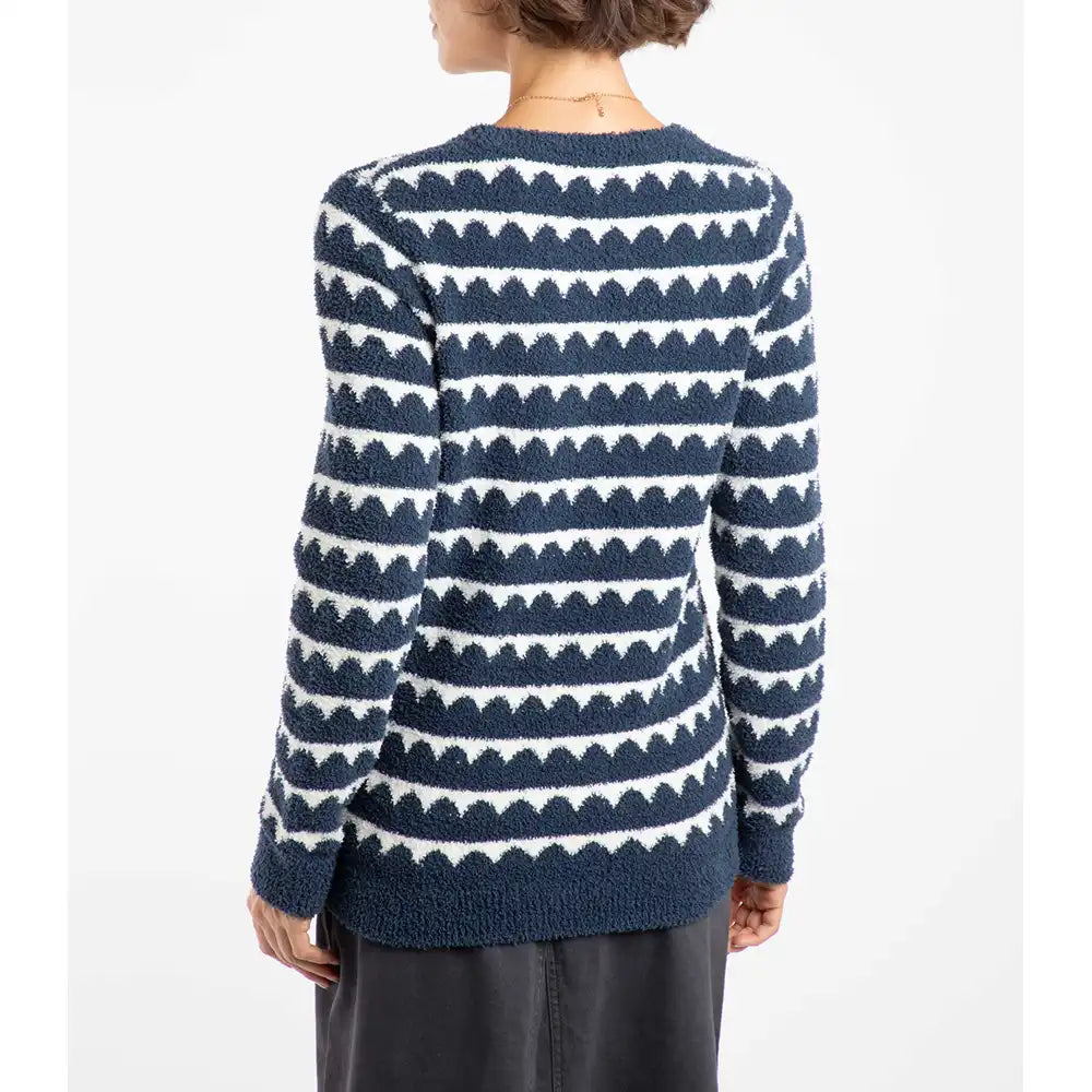 Tyla Cosy Scalloped Jumper - Navy