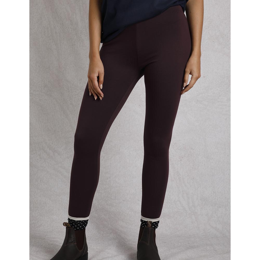 High Waisted Hiking Leggings - Wine