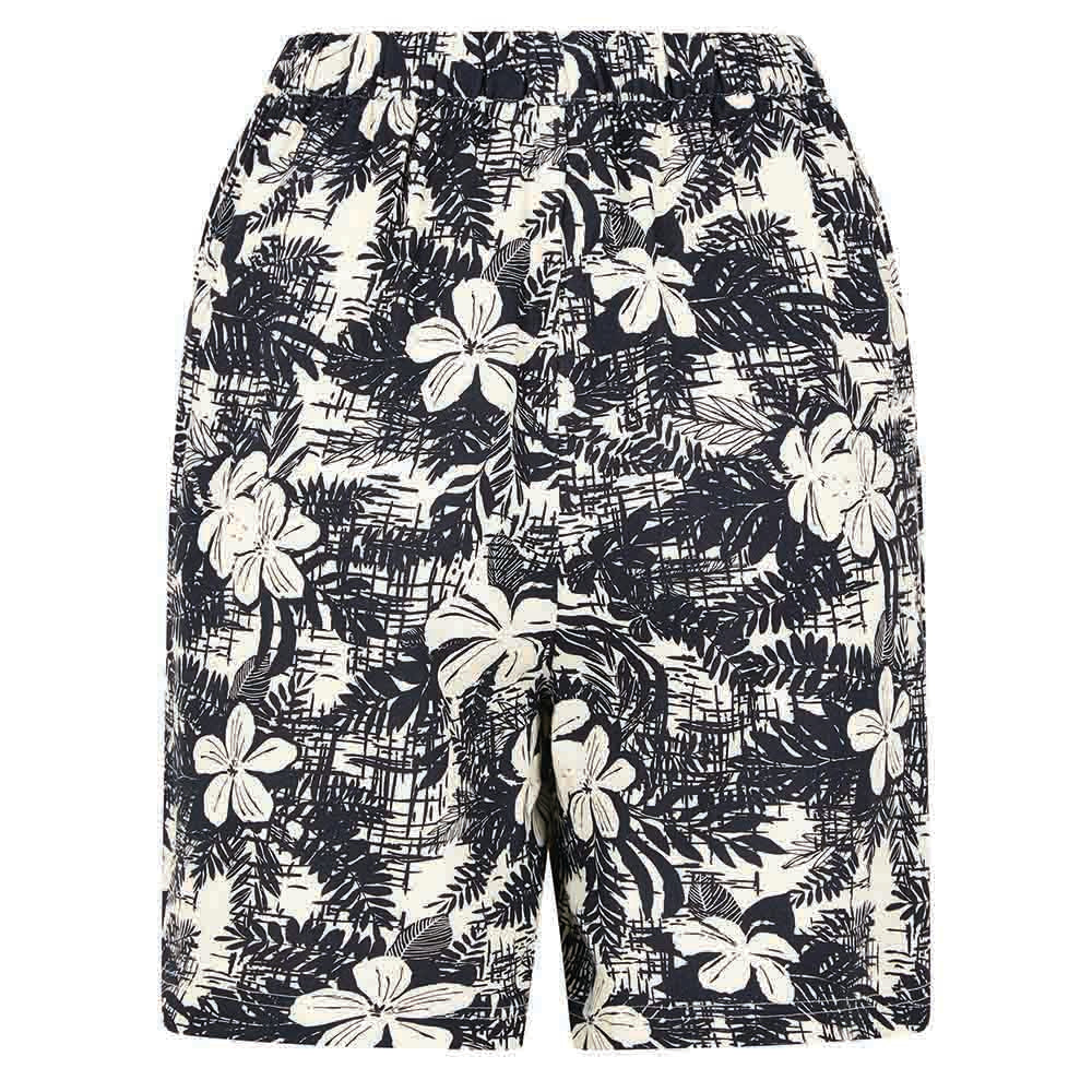 Navy & White Print Botanical Shorts