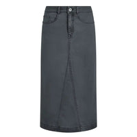 Gray denim skirt on a white background