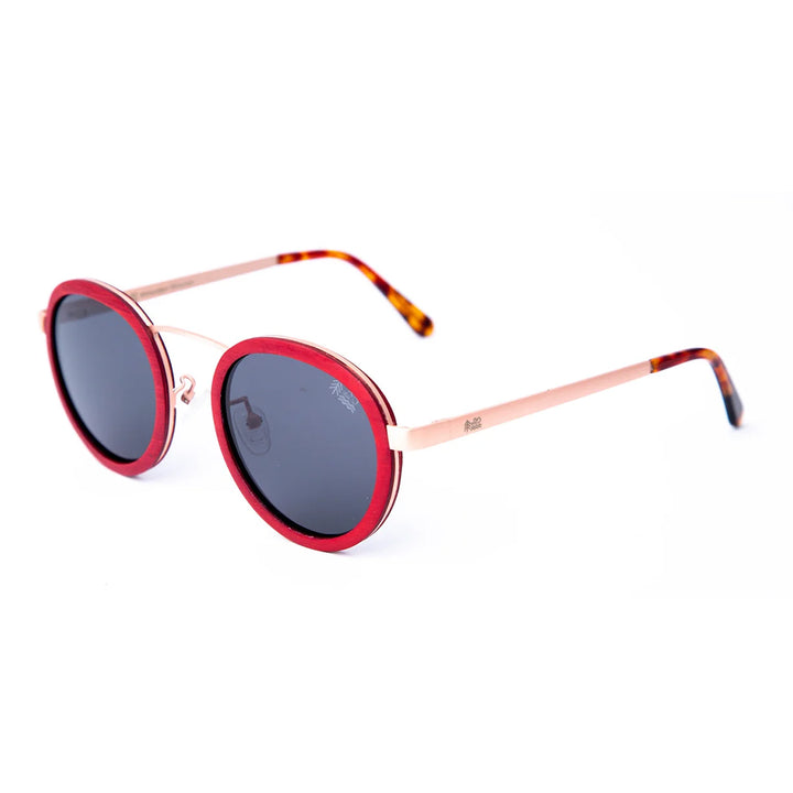 Wooden Waves Baffola Red Sunglasses