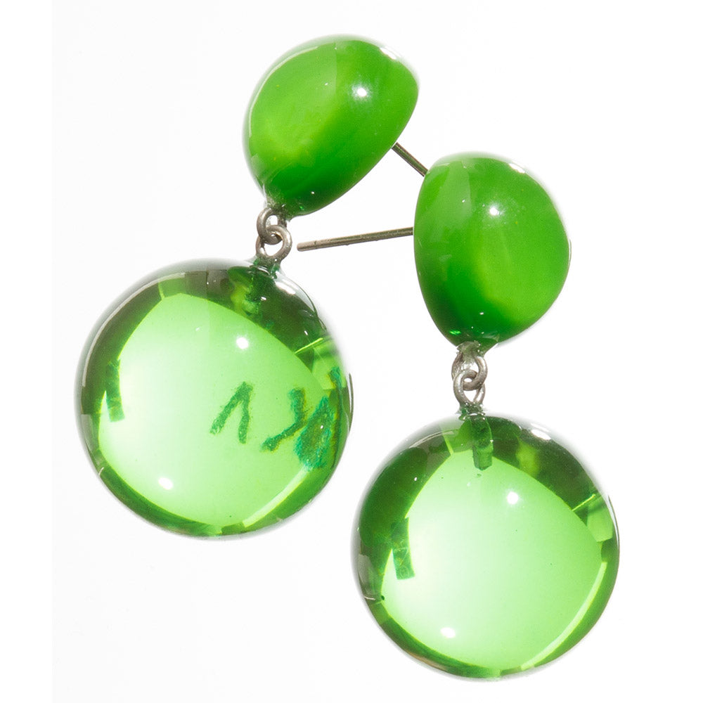 Zsiska Bolas Green Resin Bead Earrings