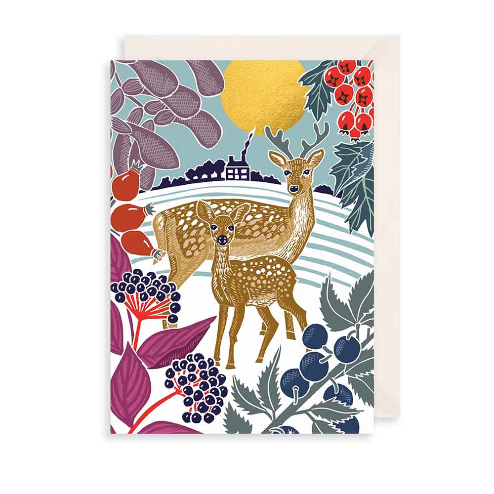 Stag and Fawn Christmas Card