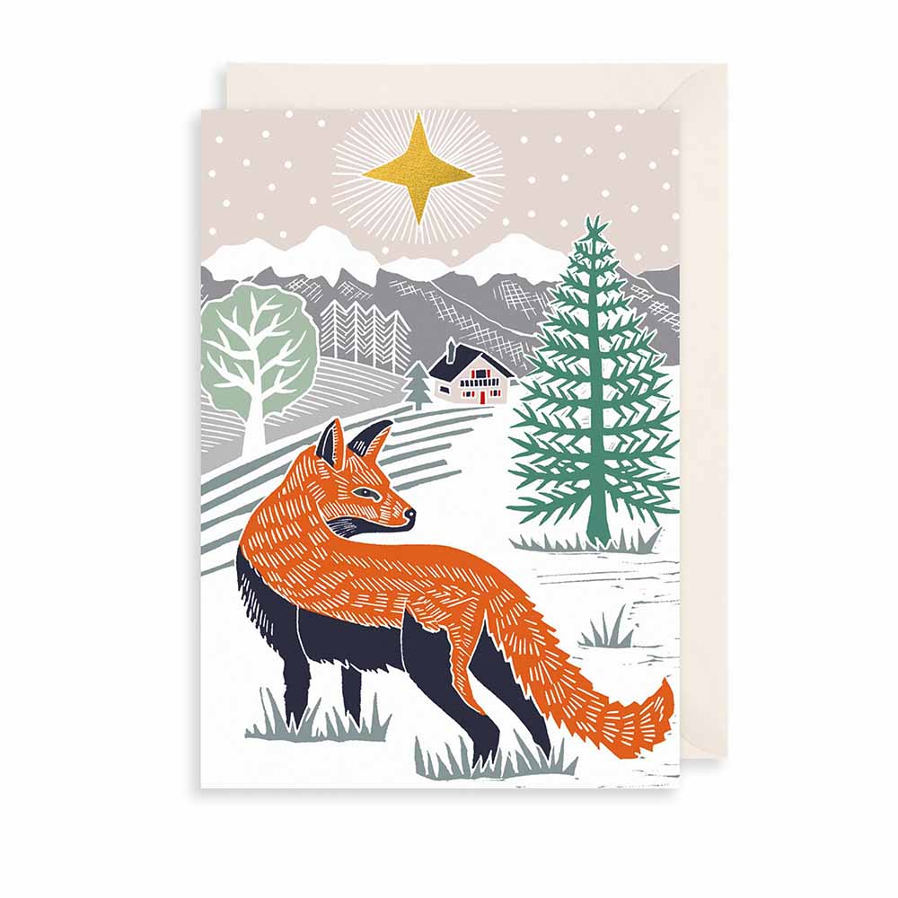 Fox and Star Christmas Card