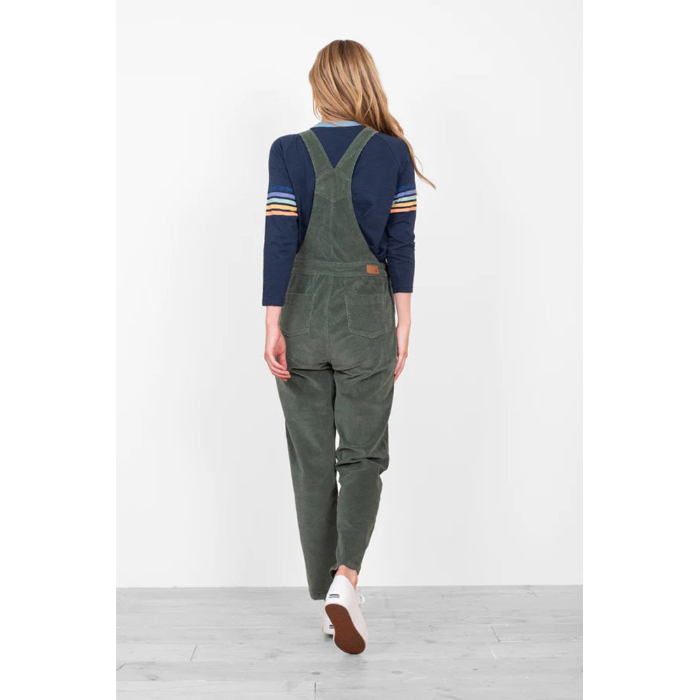 Wide Needlecord Dungarees - Khaki