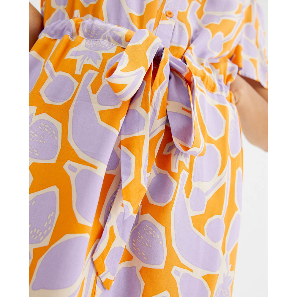 Compañia Fantastica Orange & Lilac Fruit Dress