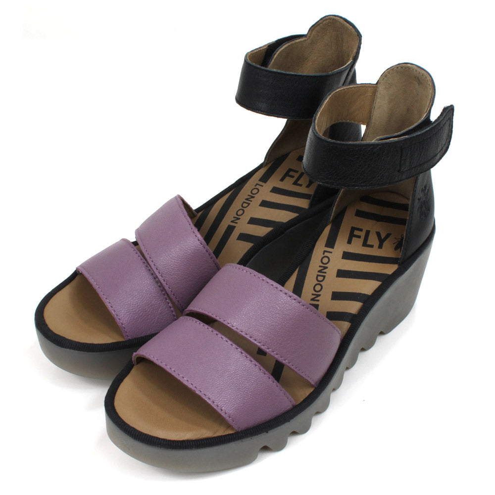 Fly London Bono Sandals in Violet and Black