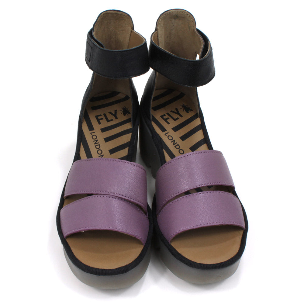 Fly London Bono Sandals in Violet and Black