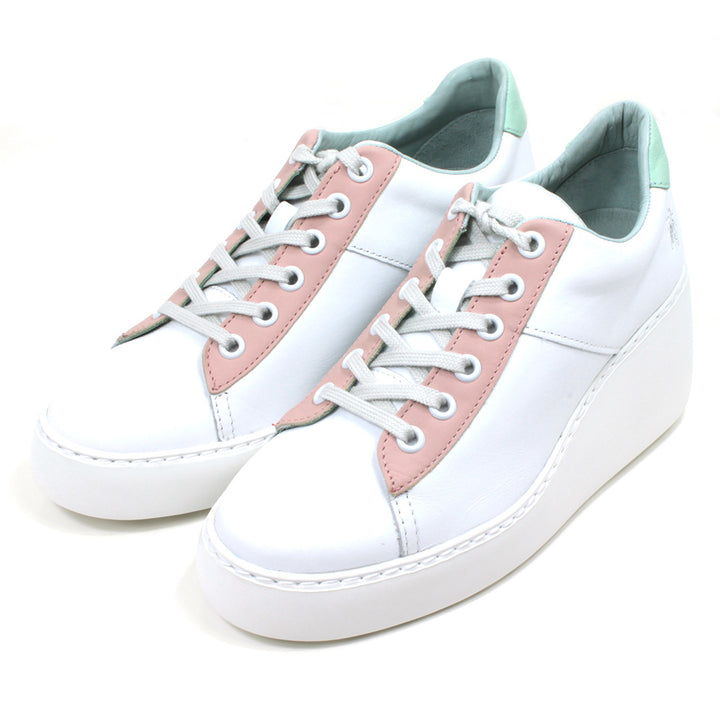Fly London Delf Trainers in White, Nude and Mint