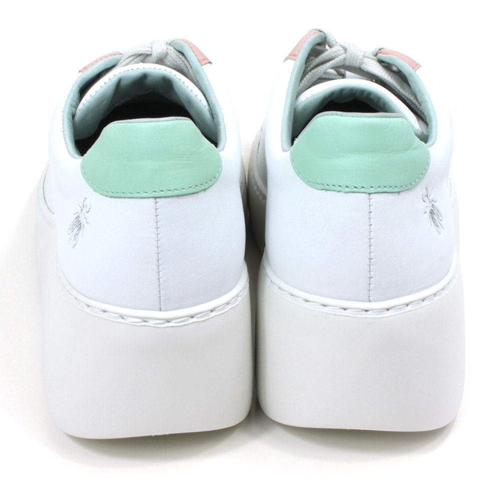 Fly London Delf Trainers in White, Nude and Mint