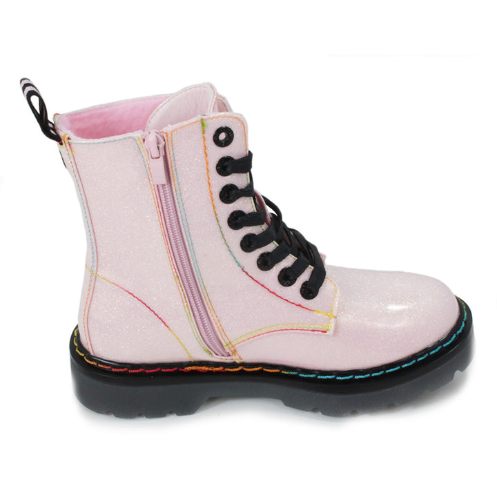Heavenly Feet Justina Rainbow Pink Glitter Boots