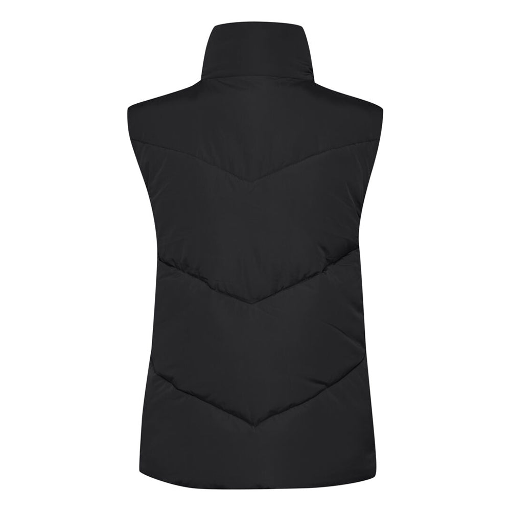 Ichi Waist Length Black Padded Gilet