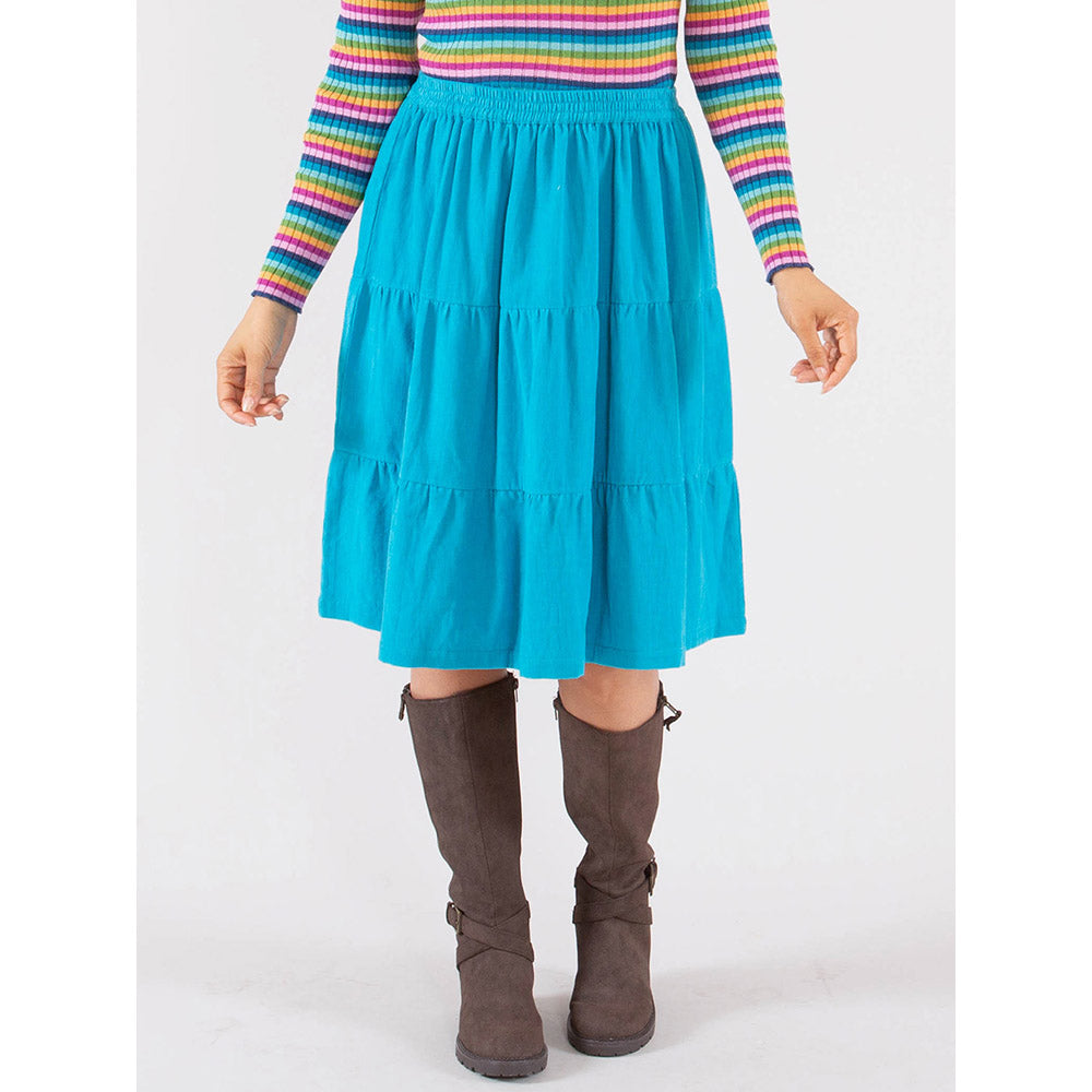 Kite Clothing Shell Bay Cord Skirt in Bright Blue