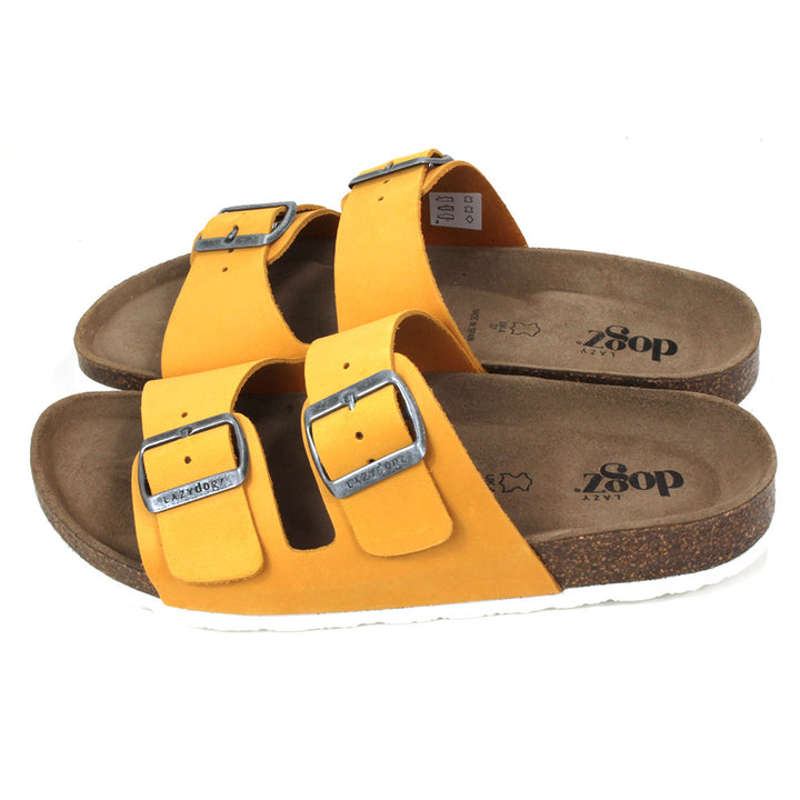 Lazy Dogz Rocco Suede Sandals in Mustard