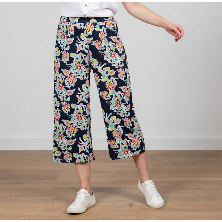 Lily & Me Vintage Floral Trousers in Navy