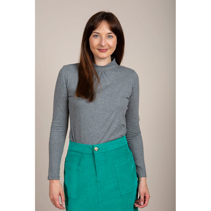 Lily & Me Verity Top in Grey Marl