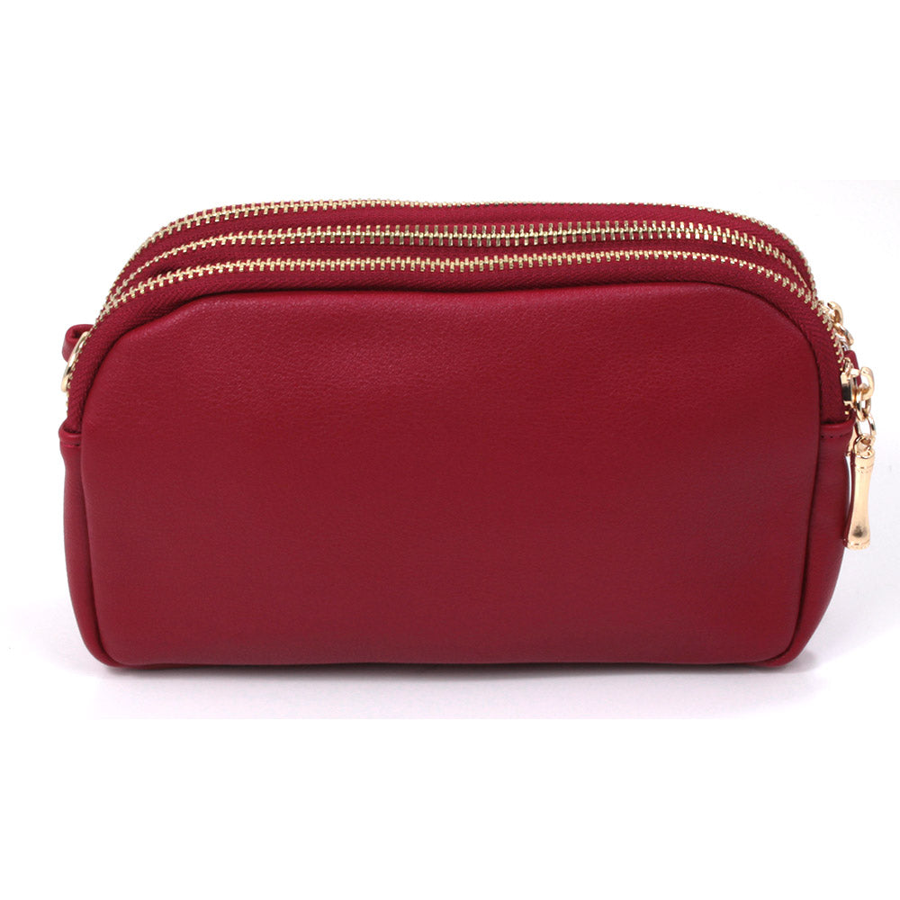 Long & Son Triple Zip Small Bag in Red
