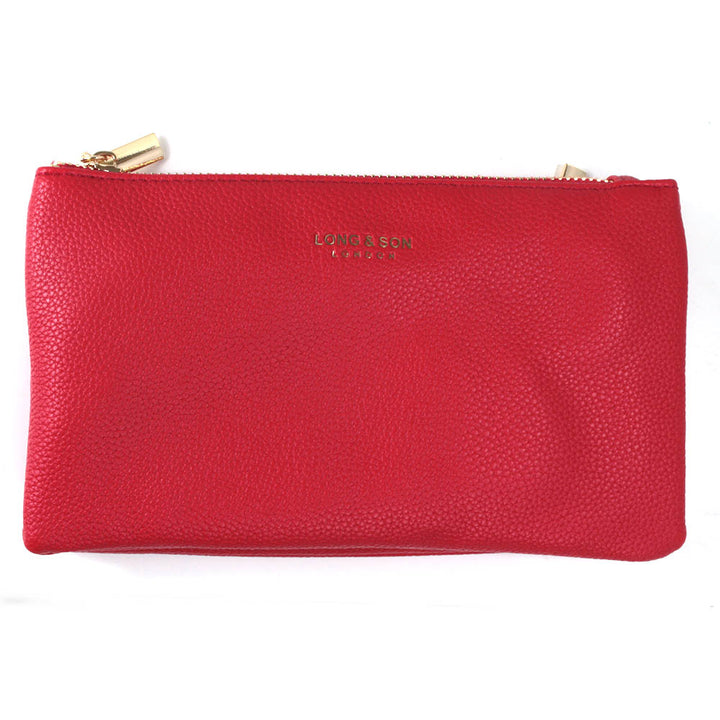 Long & Son Triple Pocket Small Bag in Red