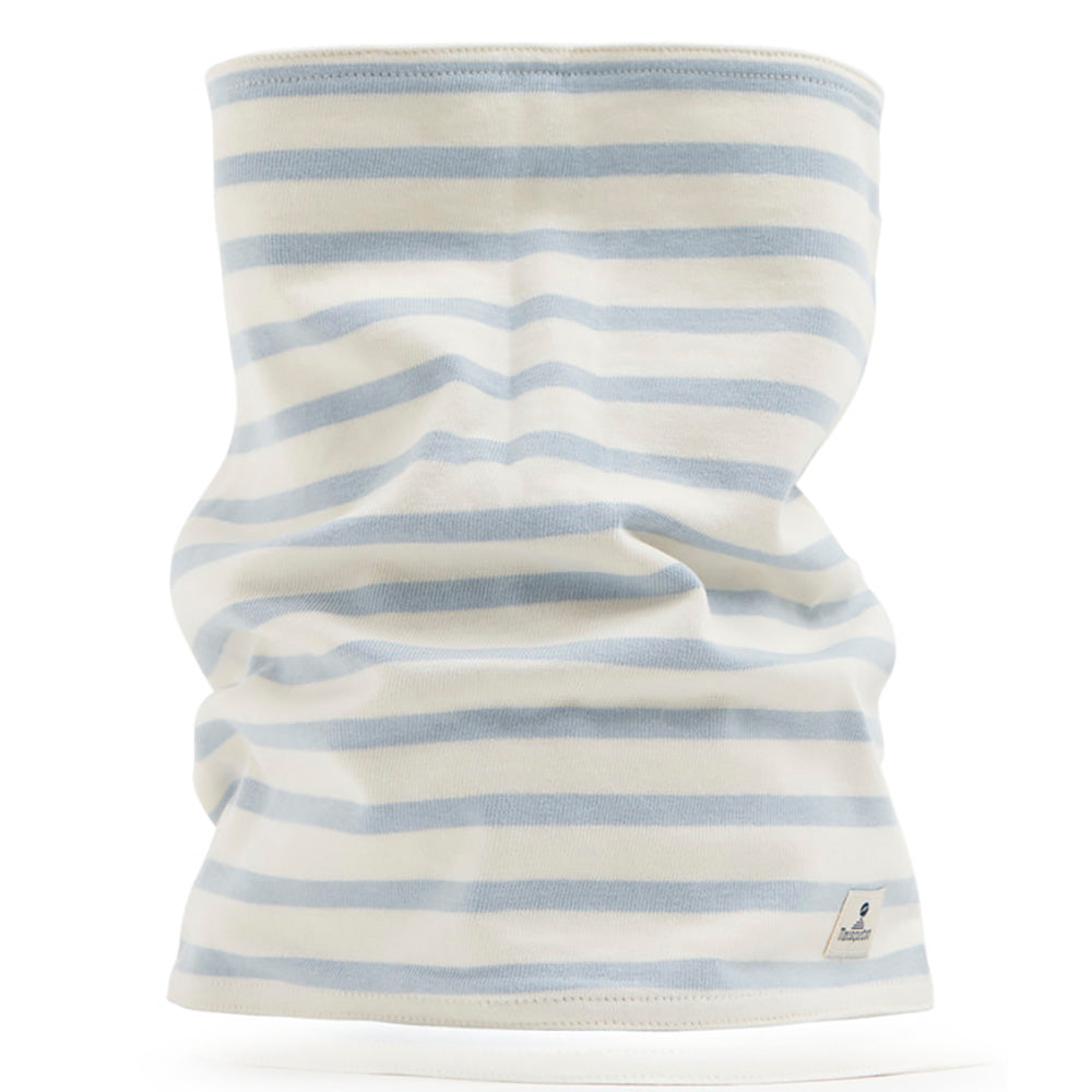 Striped Snood - Ecru & Light Blue