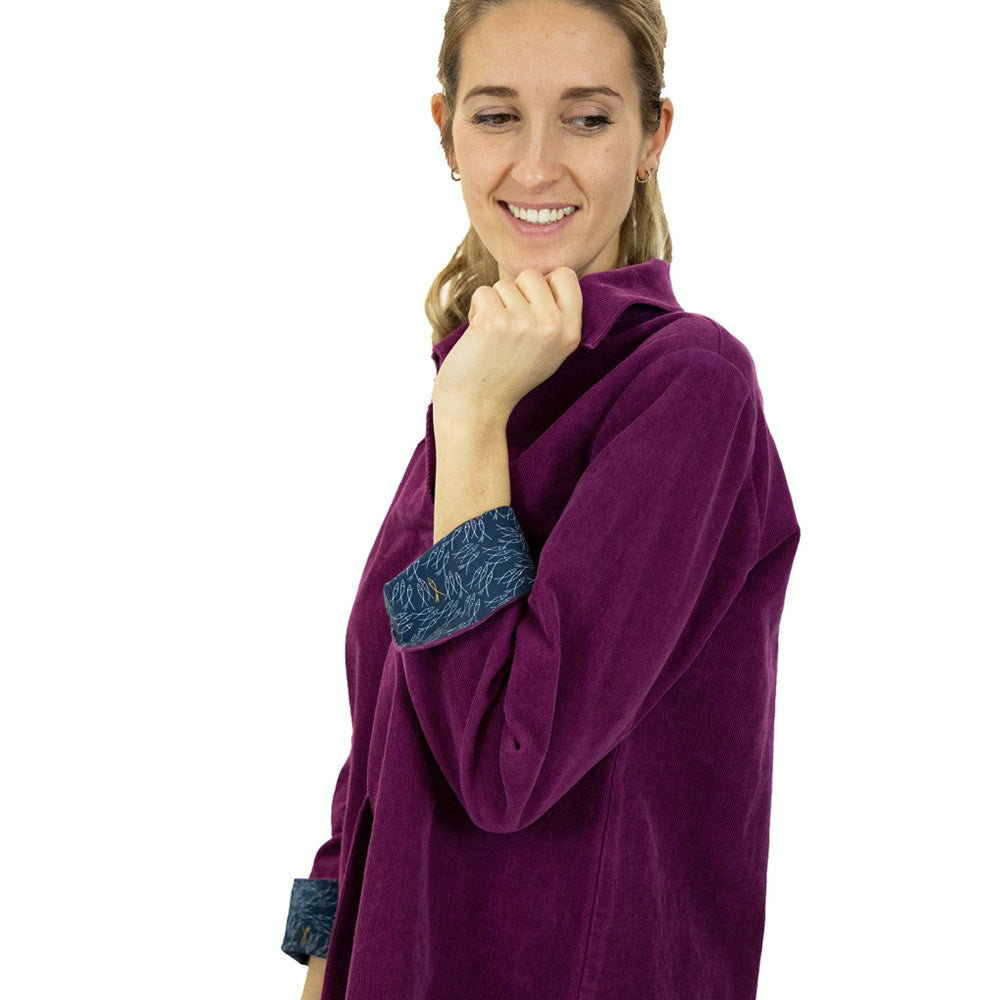 Needle Cord Blouse - Purple Prune