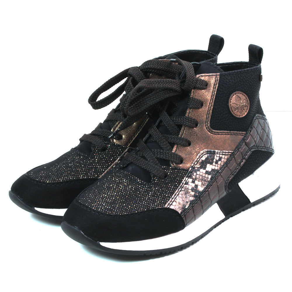 Black & Bronze Trainer Boots