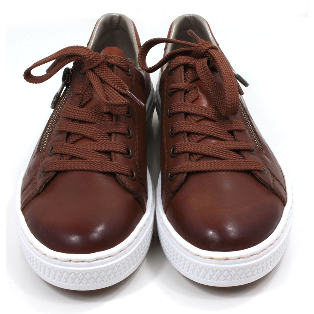 Rieker Leather Trainers in Brown