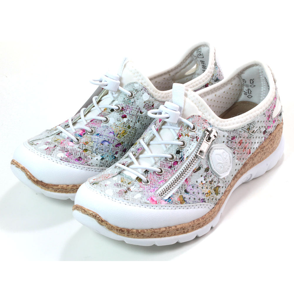 Elasticated Floral Lace Trainers