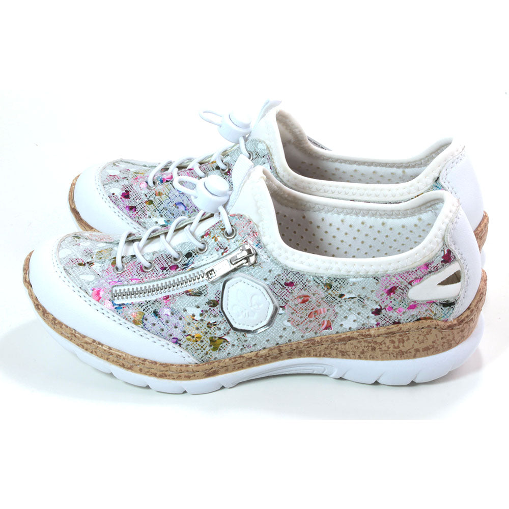 Elasticated Floral Lace Trainers