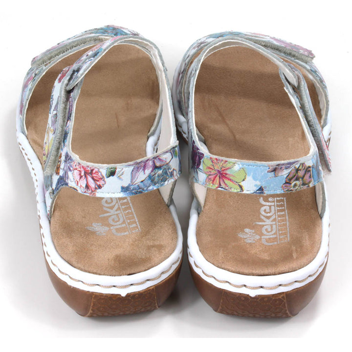 Rieker White Loop Floral Sandals