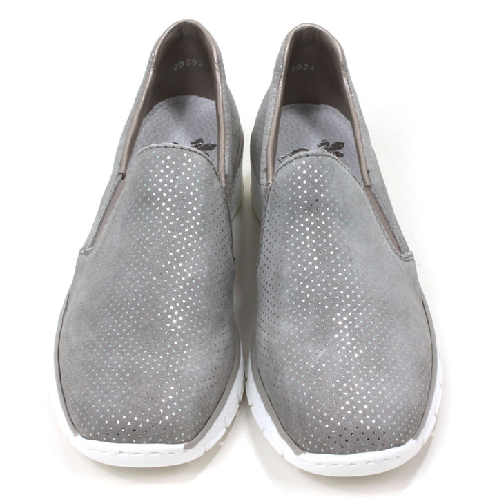 Rieker Floral Grey Slip On Shoes