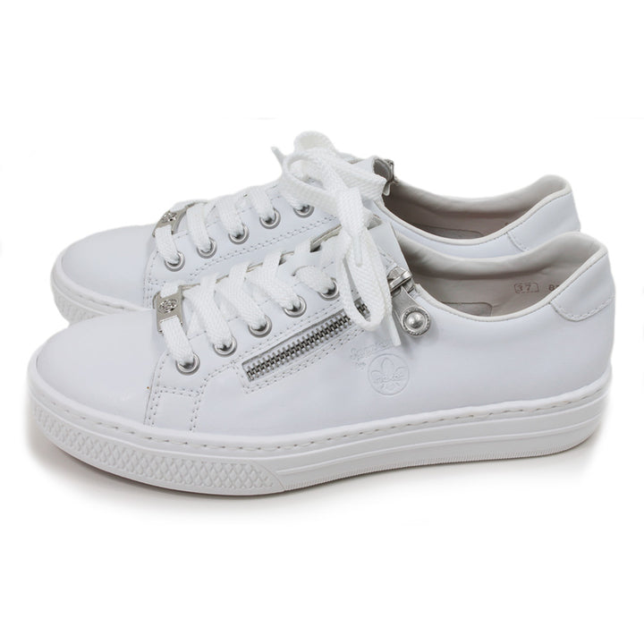 Rieker Manila Leather Trainers in White