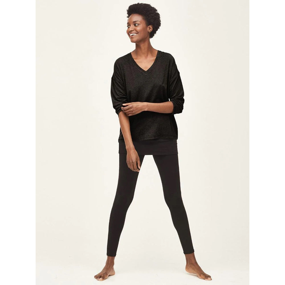 Thought Eliza Long Sleeve Top in Black