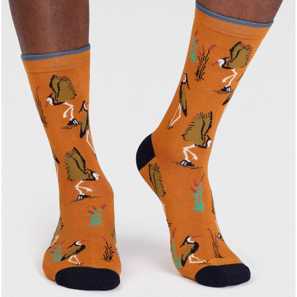 Thought Turmeric Yellow Heron Socks