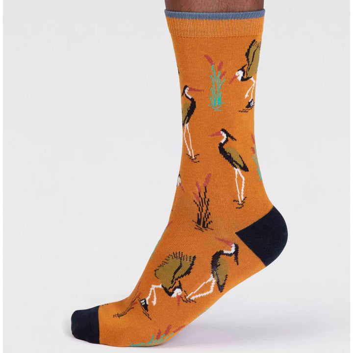 Thought Turmeric Yellow Heron Socks